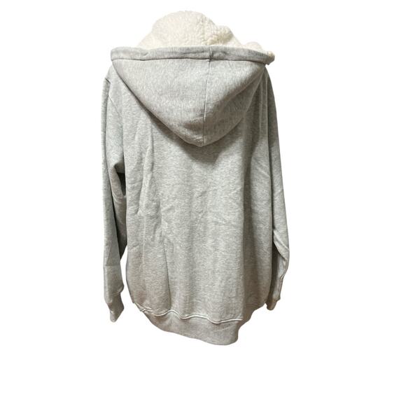 Aerie Women's Sweatshirt Jacket Size Small Full Zip White Sherpa Lining Pockets - Picture 5 of 9